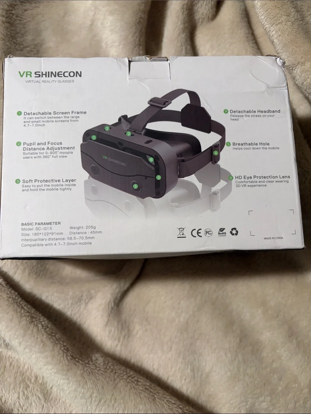 SC-G13 Virtual Reality Headset - Black
